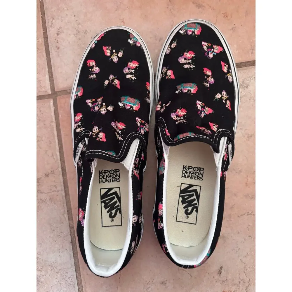 Vans KPop Demon Hunters Slip-On Shoes Black Anime Women’s 6.5 Men’s 5 Rare